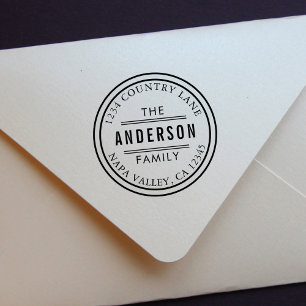 Tampon Auto-encreur Créez votre propre adresse de retour de cercle