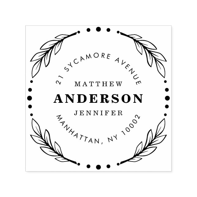 Tampon Auto-encreur Créez votre propre adresse de retour de couronnes  (Design)