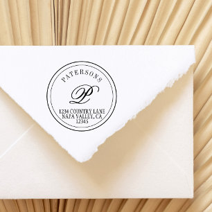 Tampon Auto-encreur Créez votre propre adresse de retour de monogramm