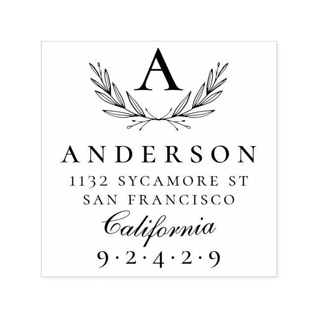 Tampon Auto-encreur Créez votre propre adresse de retour de monogramme (Design)