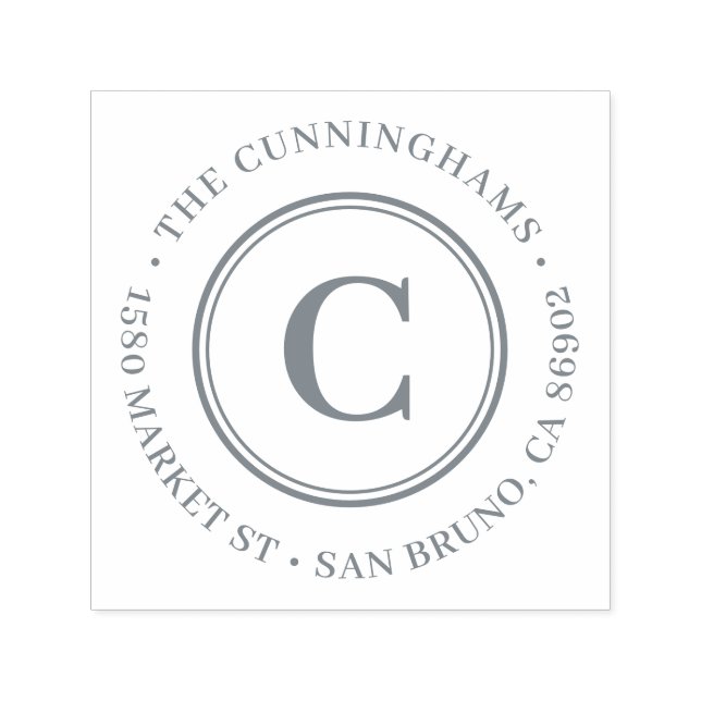 Tampon Auto-encreur Créez votre propre adresse de retour Monogramme cl (Design)