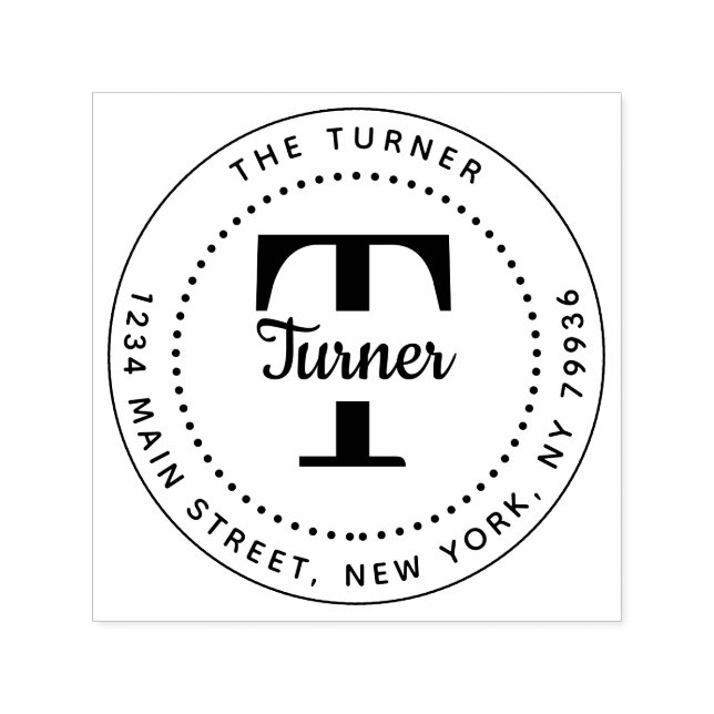 Tampon Auto-encreur Créez votre propre adresse de retour Monogramme ro (Design)