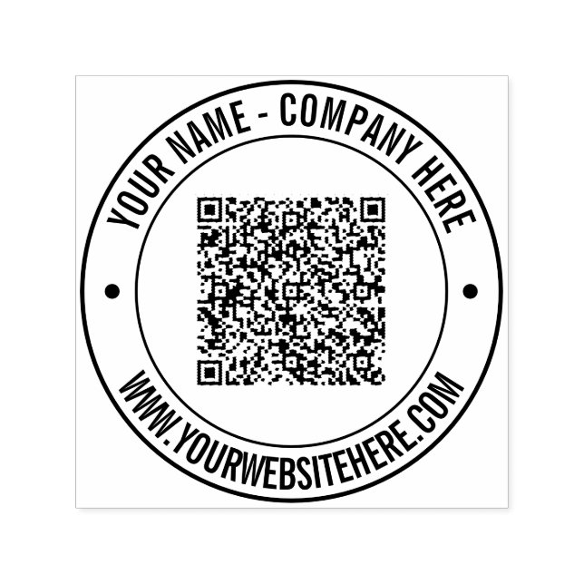 Tampon Auto-encreur Créez votre propre code QR - Exemple de timbre ron (Design)