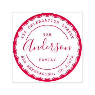 Tampon Auto-encreur Créez votre propre nom de famille arrondi Adresse