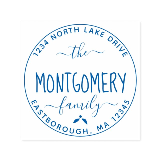 Tampon Auto-encreur Créez votre propre nom de famille moderne Adresse  (Design)