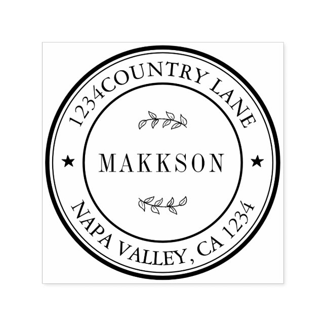 Tampon Auto-encreur Créez votre propre retour arrondi moderne S auto-e (Design)