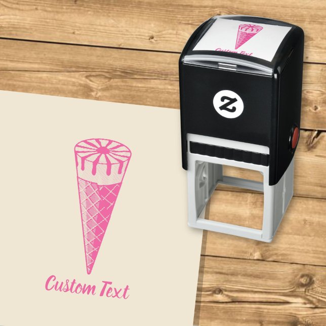 Tampon Auto-encreur Crème Glacée en Cône de Sucre (Créateur téléchargé)