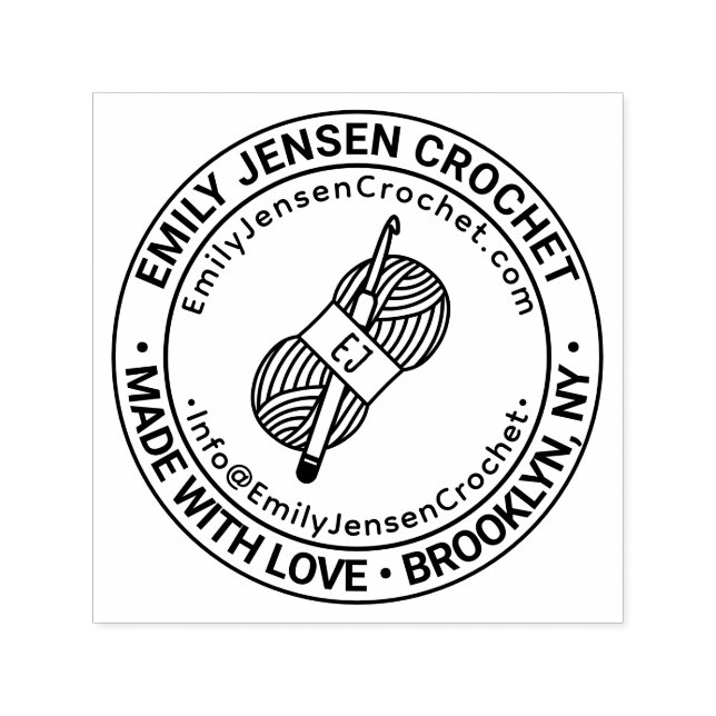 Tampon Auto-encreur Crochet Crochet Nom de l'entreprise Lieu URL Email (Design)