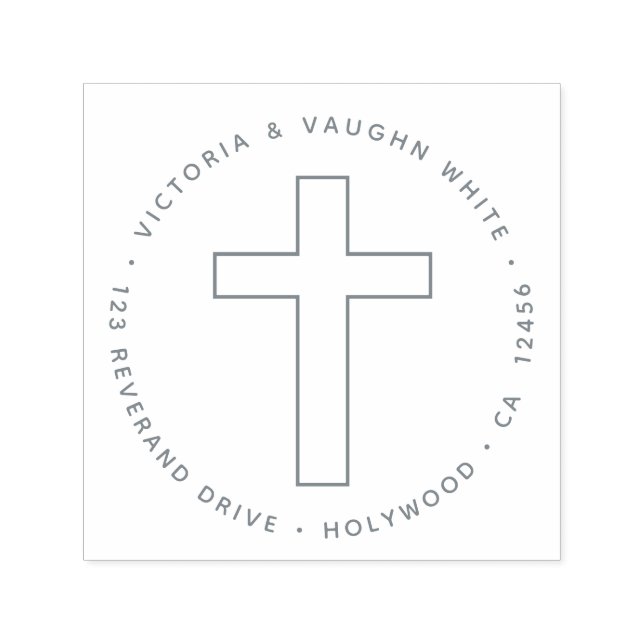 Tampon Auto-encreur Croix chrétienne Adresse de retour Religion Jésus (Design)