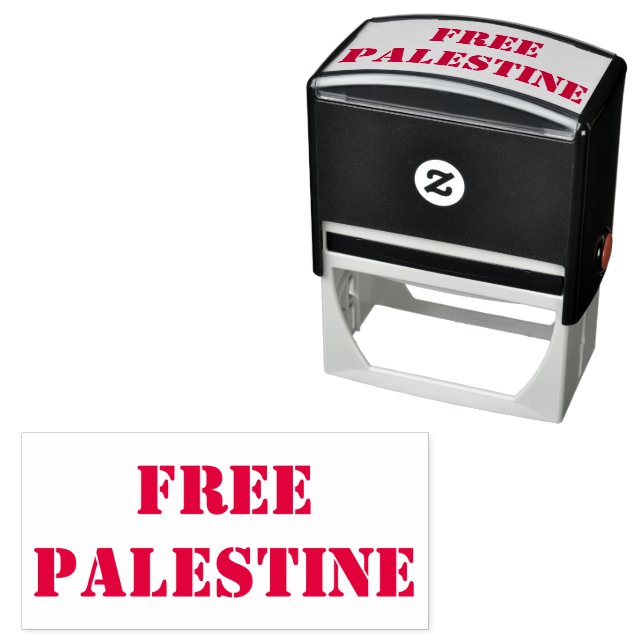 Tampon Auto-encreur Custom Free Palestine (En situation)