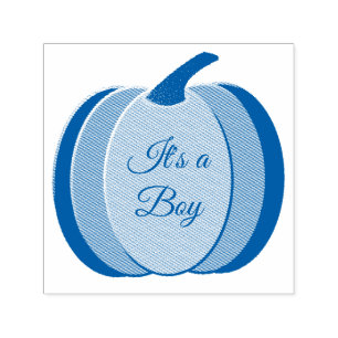 Tampon Auto-encreur Cute Blue Baby Boy Boy Citrouille Custom Genre Rev