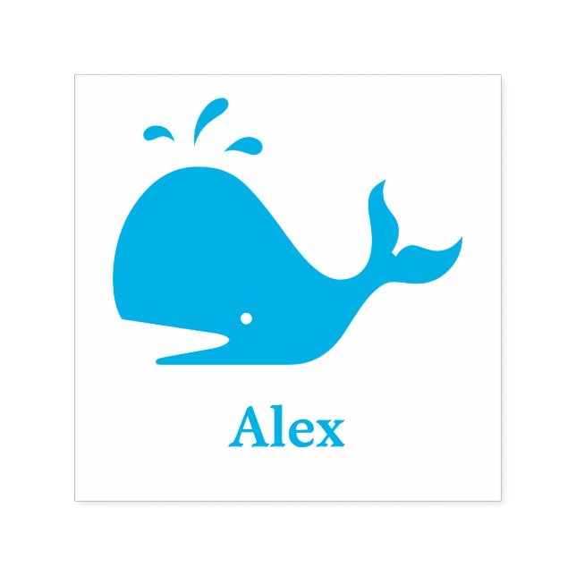 Tampon Auto-encreur Cute Blue Whale 4Alex (Nom) (Design)