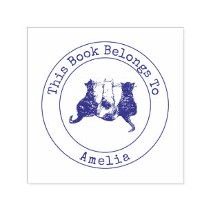 Tampon Auto-encreur Cute Cats Ce Livre Appartient À l'autocollant timb