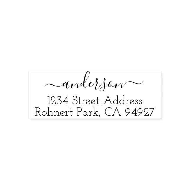 Tampon Auto-encreur Cute Custom Address Stamp With Script Font (Design)