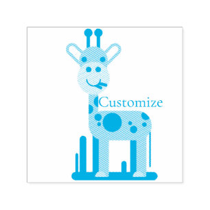 Tampon Auto-encreur Cute Giraffe Munching Thunder_Cove