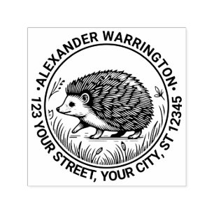Tampon Auto-encreur Cute Hedgehog #2 Nom Adresse de retour