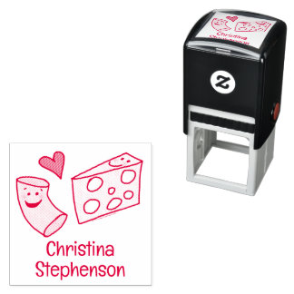 Tampon Auto-encreur Cute Mac Love Fromage Personnalisé Chef / Enseigna