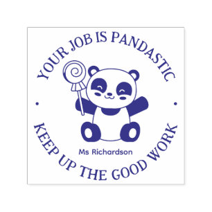 Tampon Auto-encreur Cute Panda Fantastique Emploi Enseignant Encourage