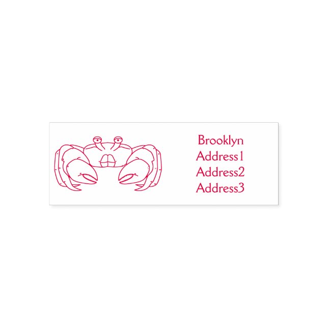 Tampon Auto-encreur Cute red crab cartoon (Design)