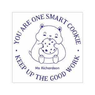 Tampon Auto-encreur Cute Smart Cookie Hamster Enseignant Encouragement