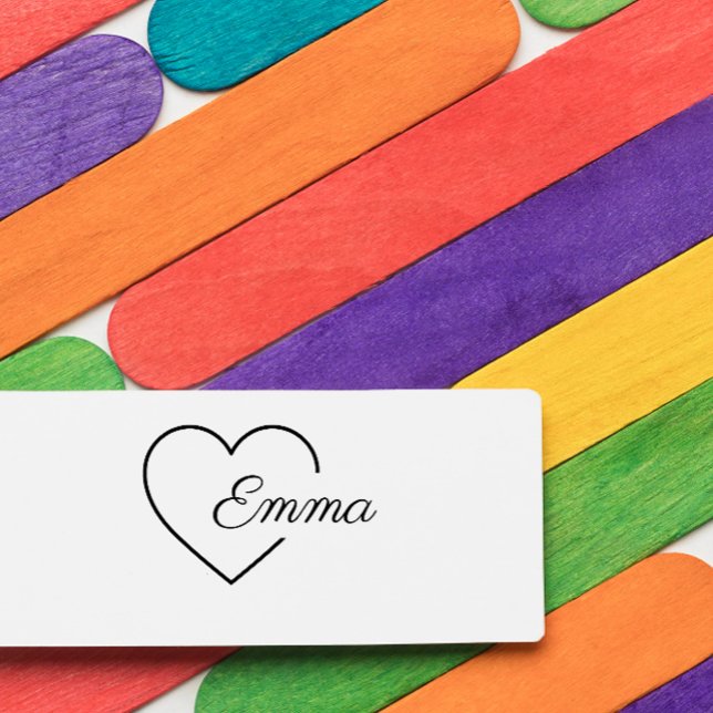 Tampon Auto-encreur Cute Sweet Heart Girl Nom personnalisé (Créateur téléchargé)