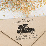 Tampon Auto-encreur Cute Vintage Christmas Truck Adresse de retour<br><div class="desc">Cute Vintage Christmas Truck Return Adresse timbre auto-encrage</div>