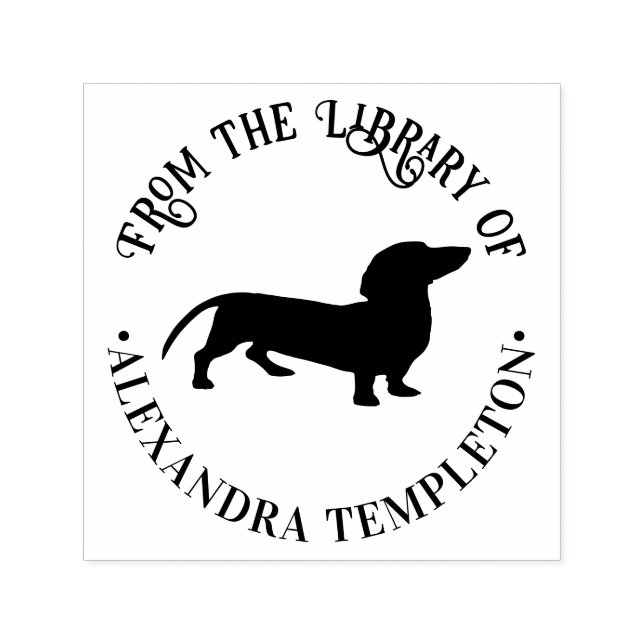 Tampon Auto-encreur Dachshund Animal de compagnie Chien Silhouette Nom (Design)