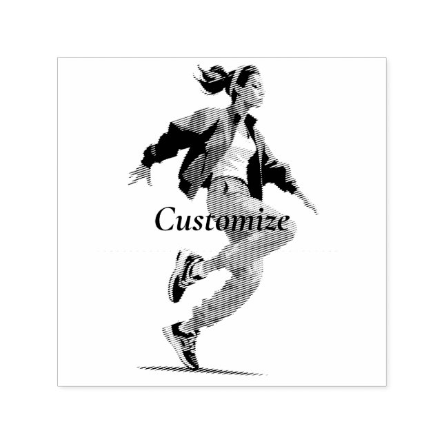 Tampon Auto-encreur Danseuse Hip hop Thunder_Cove (Design)