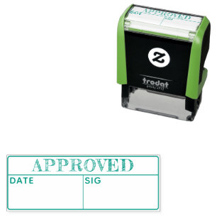 Tampon Auto-encreur Date d'approbation simple Signature Initiales Pers