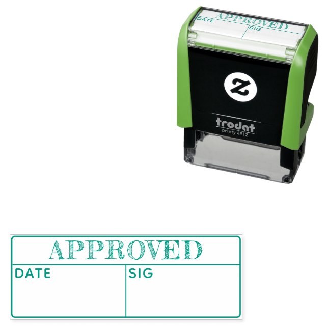 Tampon Auto-encreur Date d'approbation simple Signature Initiales Pers (En situation)
