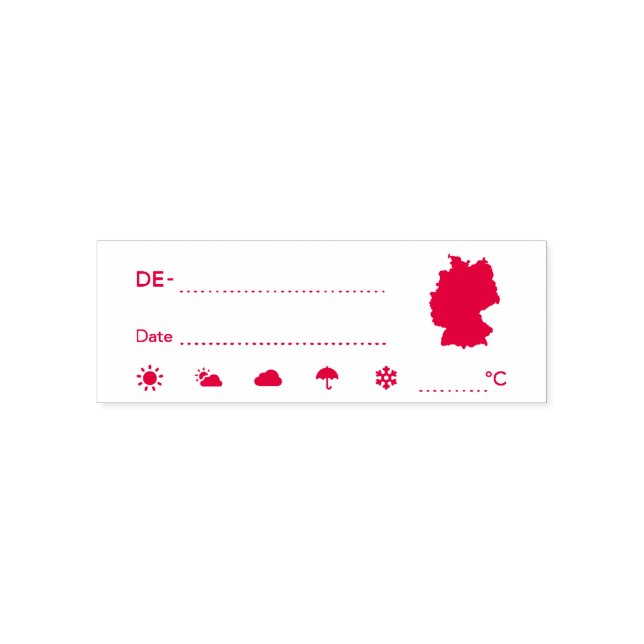 Tampon Auto-encreur Date météo pour l'ID de traversée de l'Allemagne (Design)
