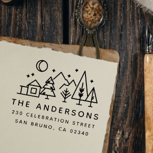 Tampon Auto-encreur De ciel nocturne adresse de retour moderne de