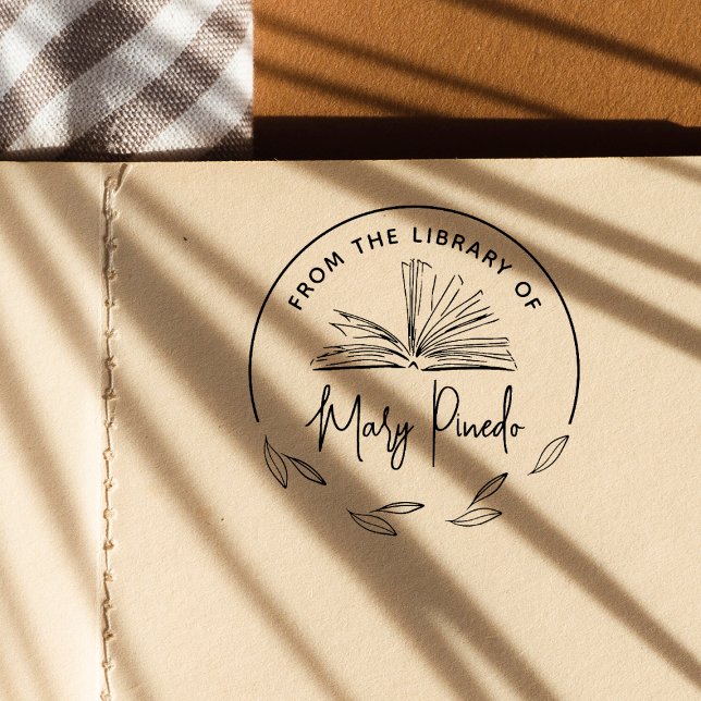 Tampon Auto-encreur De la bibliothèque d'estampille de livre d'étiquet (Rubber Stamp Mock-up)