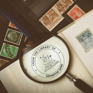 Tampon Auto-encreur De la bibliothèque du livre Stamp Girl Book Lover