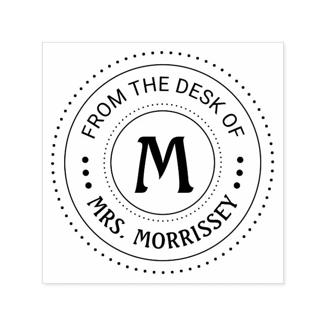 Tampon Auto-encreur De la part du professeur Monogramme (Design)