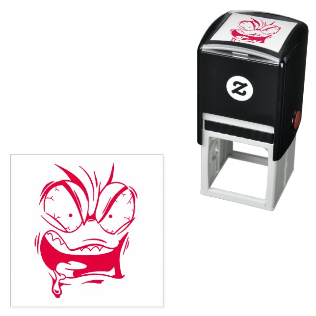 Tampon auto-encreur de visage Emotican (En situation)