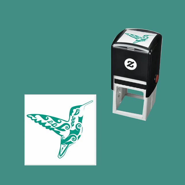 TAMPON AUTO-ENCREUR  DÉCORATIVE HUMMINGBIRD ARTY UNIQUE (Créateur téléchargé)