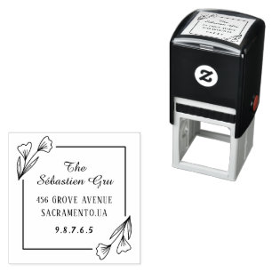 Tampon Auto-encreur Design moderne classique Couple Nom Mariage