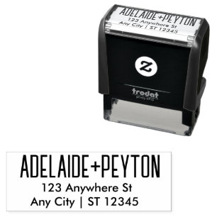 Tampon Auto-encreur Design tendance Couple Adresse du Mariage de scr