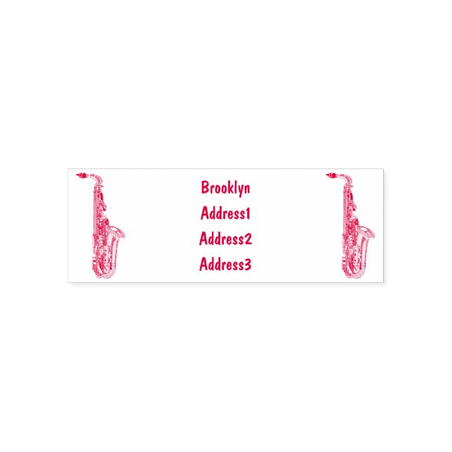 Tampon Auto-encreur dessin animé saxophone (Design)