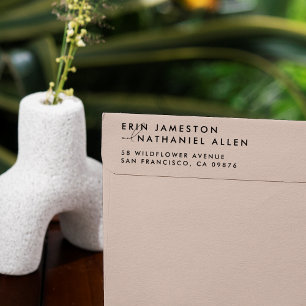 Tampon Auto-encreur Deux noms et écriture manuscrite Adresse de retour