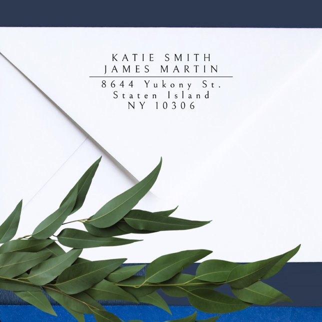 Tampon Auto-encreur Deux noms Modern Couple Adresse de retour (Créateur téléchargé)