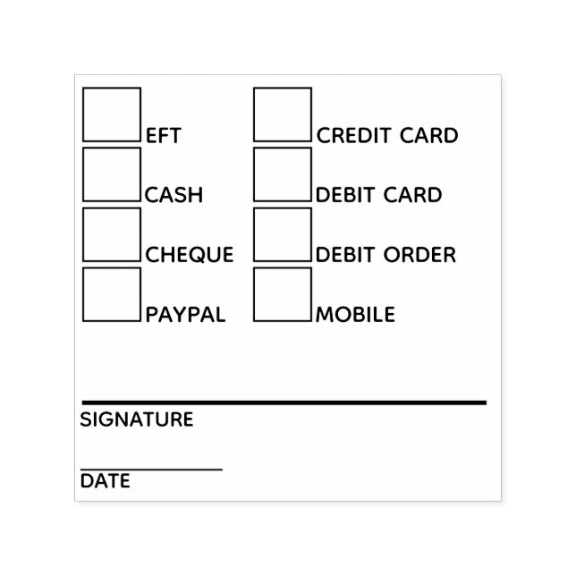 Tampon Auto-encreur do-it-yourself Modes de paiement des banques d'aff (Design)