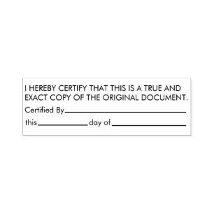 Tampon Auto-encreur Document original certifié True Copy