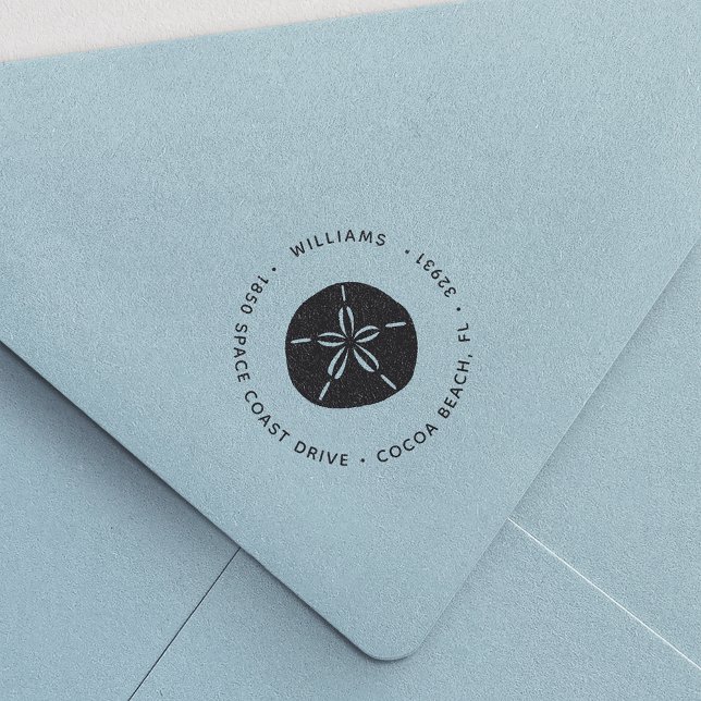 Tampon Auto-encreur Dollar de sable Adresse de retour (Créateur téléchargé)