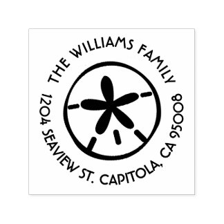 Tampon Auto-encreur Dollar De Sable De Plage Adresse De Retour