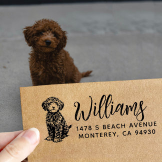 Tampon Auto-encreur Doodle Dog Gift Return Address Dog Owner