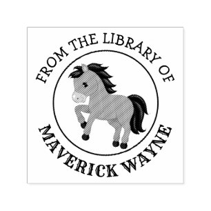 Tampon Auto-encreur Doux Trotting Pony De La Bibliothèque Du Nom De L