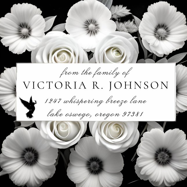 Tampon Auto-encreur Dove Family Funeral Adresse de retour (Créateur téléchargé)