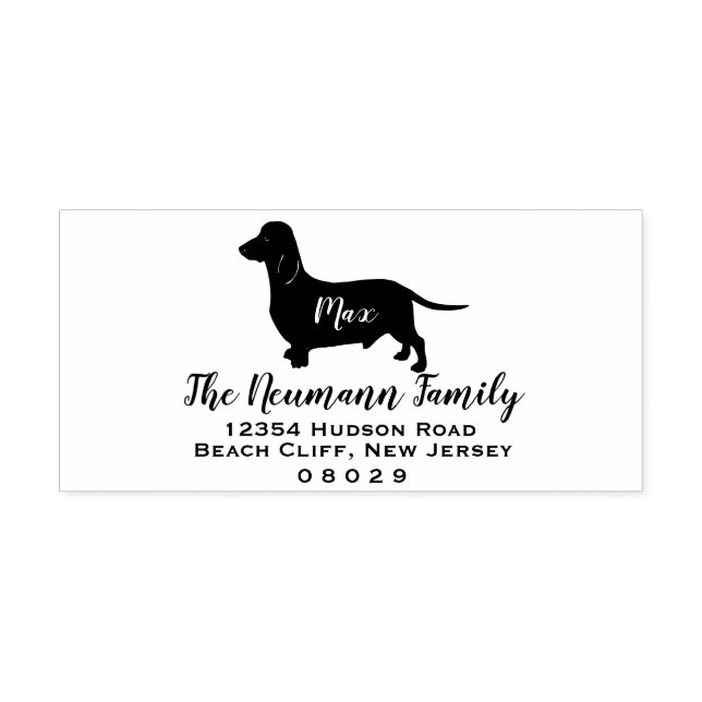 Tampon Auto-encreur Doxie Dachshund Dog Breed Adresse de retour (Design)